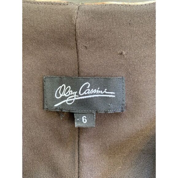 Oleg Cassini Animal Print Cocktail Event Dress Medium Belted‎ Faux Wrap Mini Mob - Picture 4 of 13